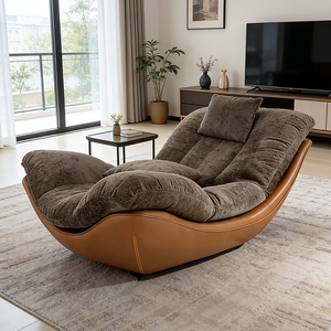 <span class=keywords><strong>Fauteuil</strong></span> Lounge de Style Nordique Minimaliste, <span class=keywords><strong>Fauteuil</strong></span> Surdimensionné, Revêtement en Velours Teddy, Relaxation, Canapé Simple <span class=keywords><strong>pour</strong></span> Appartement Loft - Product Image 3