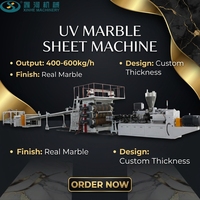 Ligne d'extrusion automatique de feuilles stratifiées PVC marbrées UV avec moteur PLC et boîte de vitesses - Machine à panneaux décoratifs haute brillance pour la décoration intérieure