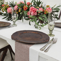 Assiette de présentation en plastique PP de 13 pouces, sans BPA, durable, de luxe, peinte à la main, couleur personnalisée, pour hôtels et restaurants – Meilleures ventes