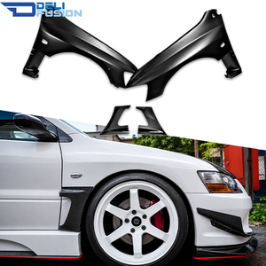 Para Mitsubishi Lancer Evolution Evo 7 8 9 2001-2007, estilo VRS, guardabarros delantero ventilado parcialmente de fibra de carbono, alerones, kits de carrocería. - Product Image 1