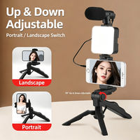 Nouvel Arrivage 2026 : Kit de Vlogging pour Smartphone avec Trépied de Table, Microphone Shotgun, Lumière LED Dimmable – Kit de Diffusion en Direct – Vente en Gros