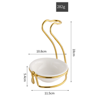 Ensemble de service de buffet de luxe 5 étoiles pour restaurant, station chauffe-soupe sur pied en acier inoxydable, soupière en céramique, louche dorée