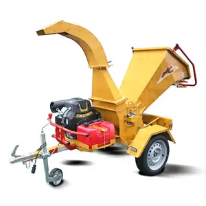 Hiệu quả Trailer gỗ chipper 5 inch DIESEL Powered bàn chải Shredder Heavy Duty trống