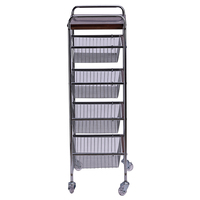 Chariot de cuisine moderne, organisateur, mobile, petit, solide, 4 étagères, 5 niveaux, rotatif, pour servir les aliments