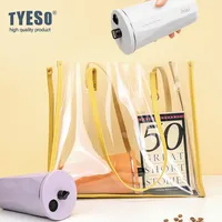 Tyeso 8848A Tasse à café en acier inoxydable Capacité de 600ml Fiole portable à double paroi isolée sous vide Paille d'eau
