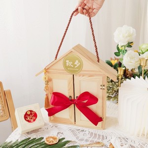Caja de Almacenamiento de Madera con Forma de Casa de 9 cm, Organizador de Joyas Grabado, Caja de Regalo de Boda, Caja Decorativa Estilo Bosque - Product Image 5