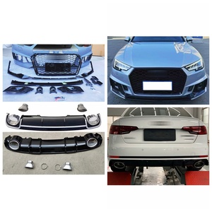 Kit de carrocería para Audi A4 2017-2019, modificación y actualización a estilo RS4, parachoques delantero, parrilla, parachoques trasero y alerón trasero. - Product Image 1