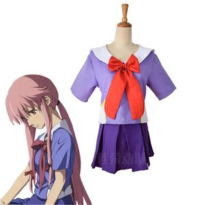 Disfraz de <span class=keywords><strong>Cosplay</strong></span> de <span class=keywords><strong>Anime</strong></span> Mirai Nikki, Gasai Yuno, Falda JK Morada, Estilo Marinero, Conjunto para Mujer, Fiesta de Halloween - Product Image 1