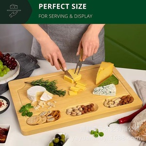 ชุดเขียงไม้ไผ่พร้อมถาดผลไม้และจานสเต็กสำหรับใช้ในบ้านและเป็นของขวัญ - Product Image 2