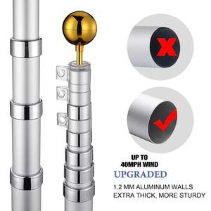 Mástil de aluminio de 30 pies con bandera estadounidense impresa digitalmente y banderas de poliéster para educación - Product Image 4