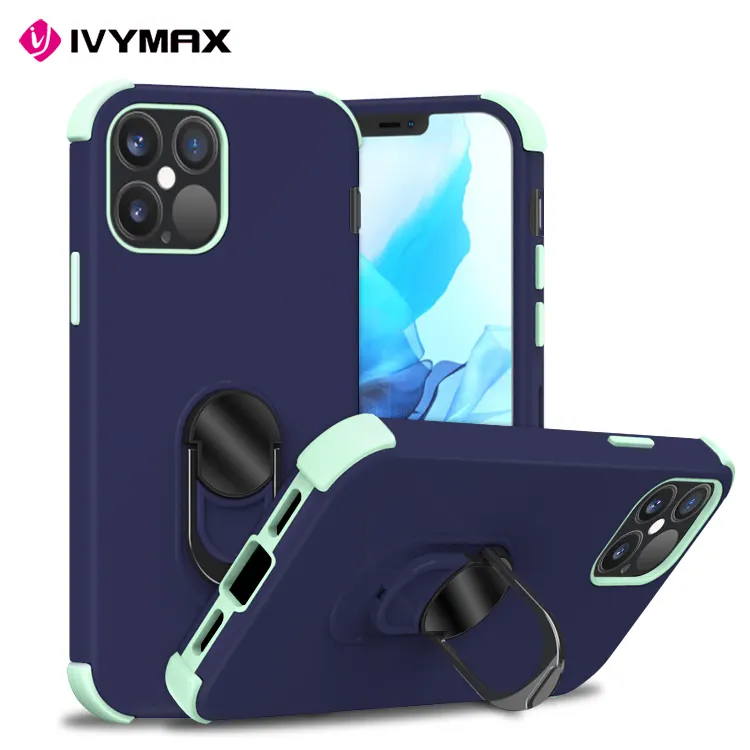 IVYMAX new products Dual Layer Hybrid armor Case with Stand Holster For iphone 12 pro max 6.7