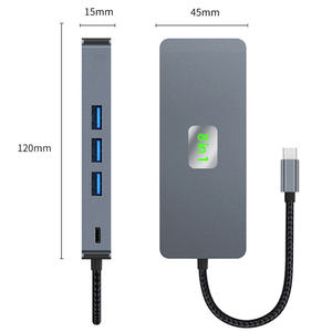 Estación de acoplamiento <span class=keywords><strong>Hub</strong></span> para <span class=keywords><strong>MacBook</strong></span> <span class=keywords><strong>Air</strong></span>/Pro, iPad M1/<span class=keywords><strong>M2</strong></span>, HDTV 4K, DP, 100W PD, SD/TF, RJ45, 1/2/1/2 - Product Image 6