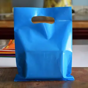 Eco friendly vest carrier bag biodegradable die cut handbag custom shopping bags die cut