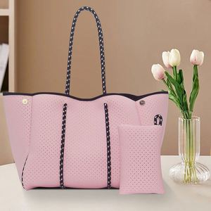 กระเป๋าถือแฟชั่นใหม่ ขายส่ง ขนาดใหญ่ กันน้ำ สำหรับผู้หญิง เหมาะสำหรับเดินทาง ช้อปปิ้ง ไปทะเล ชุดสองชิ้น - Product Image 4