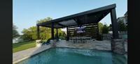 Pérgola de Aluminio para Terraza, Impermeable, con Cerradura, Resistente al Fuego, Techo para Espacio Exterior, Diseño Bioclimático Ecológico con LED