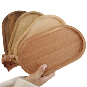 Juego de bandejas ovaladas de madera ecológicas al por mayor, bandeja de madera premium, plato decorativo vintage para comida, para el hogar y restaurantes - Product Image 1