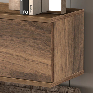 ISO9001 Factory Direct Floating TV Stand up to 80" TV's Modern Wall Mounting Media Console <b>Cabinet</b> in Walnut - Product Image 3