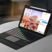 Clavier tactile rétroéclairé RGB sans fil USB Type-C pour iPad 10.2/10.5/10.9/11/12.9 pouces avec fermeture magnétique