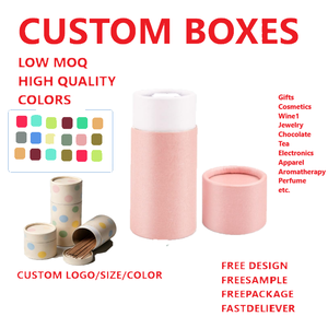 קופסת אריזה קשיחה מנייר קרטון מתכלה עם לוגו בהתאמה אישית, מחזיק קטורת ריחני וגליל נייר - Product Image 2