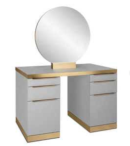 Estación de Estilismo de Doble Cara Waverly con Espejo Redondo para Salón de Belleza - Product Image 1