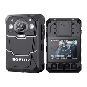 Boblove Câmera de segurança portátil com visão noturna IP68 128GB 1800P GPS, câmera de segurança para aplicação da lei ao ar livre