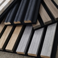 Panneau acoustique rainuré en placage de bois de qualité supérieure, MDF, fibre de polyester, écologique, certifié OEKO-TEX, 65 couleurs