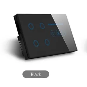 Interruptor de toque wifi tuya chip, 86*146 4 gang, interruptor de led com dimmer