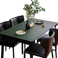 Nappe ronde imperméable de style nordique moderne, couleur unie, tapis de table basse, tapis de table à manger, tapis de bureau en cuir PVC