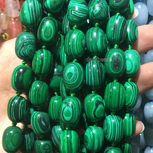 Nouveau style pas cher rond baril tube perles colliers bijoux collier de pierres précieuses avec des résultats en alliage, longueur 45CM / 17.5" - Product Image 6