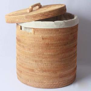 Panier à linge de rangement en rotin pour la maison décoration d'hôtel panier à vêtements couverture de rangement en osier faite à la main - Product Image 6