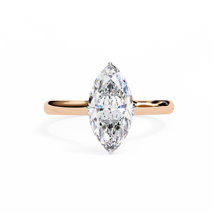 แหวนหมั้นเพชรทรงบริลเลียนต์ทองคำแท้ 18K สำหรับผู้หญิง เพชรเพาะเลี้ยงในห้องปฏิบัติการ รับรองโดย IGI ชุบโรเดียม หรูหรา สี D เกรด Side - Product Image 1