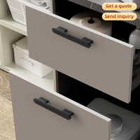 Poignées de meuble plates en aluminium massif, finition or brossé et noir mat, extrémités étagées, pour tiroirs, quincaillerie moderne pour cuisine et armoire