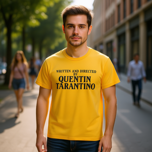 T-shirt Quentin Tarantino Gialla Unisex Abbigliamento Promozionale - Product Image 3