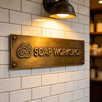 Plaque en laiton sur mesure, finition bronze antique, pour logo de café ou restaurant, fabrication directe d'usine