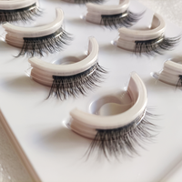 Cils professionnels personnalisés, 5 paires, effet œil de chat, demi-soie, bande complète, style naturel, longueur personnalisée, livres de cils, sans cruauté, réutilisables