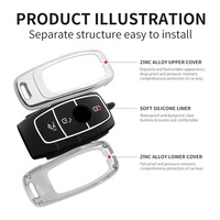 Étui de clé de voiture en alliage de zinc et silicone, logo personnalisé, coque de clé de voiture pour Mercedes Benz, logo personnalisé, directement de l'usine