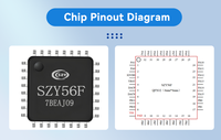 SIZEYUAN SZY56F2 Microcontrôleur 32 bits avec puce MP3 et fonction vocale, 28 broches E/S numériques programmables, 96 secondes de mémoire vocale intégrée 16K, quatre canaux