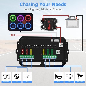 Atualizado 8-Gang <span class=keywords><strong>Switch</strong></span> <span class=keywords><strong>Panel</strong></span> Multicolorido Toggle Momentary Pulse Relay System Impermeável IP68 Auto Painéis para Iates