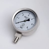 Diaphragm Pressure Gauge - Stainless Steel Gas Pressure Gauge High-temperature Resistant Overpressure Prevention Type