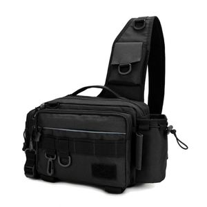 Bolsa para señuelos impermeable con cremallera de tela Oxford, 6 mosquetones, correa ajustable para el hombro, capacidad grande inferior a 10L - Product Image 2