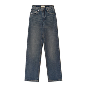 Phong cách Womens thẳng chân denim jeans cung cấp thoải mái giữa eo phù hợp với vải thoáng khí hoàn hảo cho văn phòng Casuals - Product Image 5