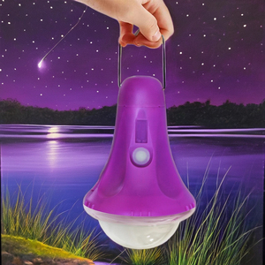 Lampe de camping portable à commande par interrupteur, DC6V, facile à transporter, lanterne de pêche, LED, crochet métallique, lumière solaire 15W, IP65, jardin - Product Image 1