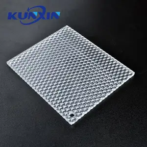 Kunxin Anti-glare Led Lighting Prismatic Diffusion Panel 2mm 3mm Concave Hexagon Texture PMMA UGR Diffuser Sheet