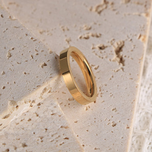 Minimalist <b>Couple</b> <b>Rings</b> Gold Black Stainless Steel Polished Unisex Fashion Jewelry Gift SA474 - Product Image 3