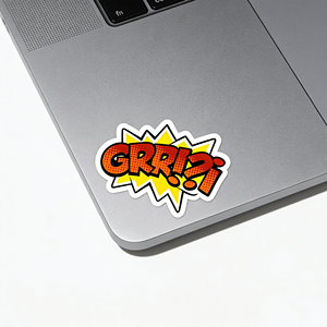 Autocollant vinyle tendance à effets sonores de bande dessinée, imperméable, personnalisé, à gratter, adhésif réutilisable pour ordinateur portable et fonction de rappel - Product Image 5