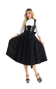 ชุดเดรส Dirndl แบบดั้งเดิมของผู้หญิงชาวบาวาเรียสำหรับฮาโลวีน ชุดแสดงบนเวทีงานคาร์นิวัลเยอรมันสำหรับผู้ใหญ่ - Product Image 6