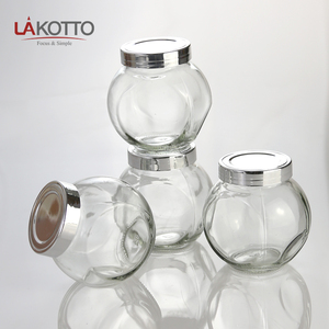 low price Glass Storage Jar New Arrivals 190ml Clear Round Glass Jar With Metal Lid glass honey Coffee Biscuit jar