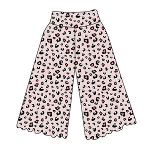 בגדי מכנסיים ארוכים לילדים עם דפוס הדפס נמר אופנה עם מכנסיים ארוכים רחבים ועיצוב תחרה - בגדי סתיו לילדות - Product Image 4