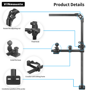 VINmounts Kayak Fish Finder Mount Live Sonar <b>Bracket</b> 360 Adjustable Compatible 1.5 Inch C Size Arm Marine Mount Saltwater Fish - Product Image 4