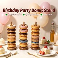 3er-Pack Akazien-Donut-Ständer 14 Zoll Verdickter Ständer Farmhaus Holz-Display für Geburtstagsfeiern Hochzeiten Bäckerei Dessert-Bar Tisch